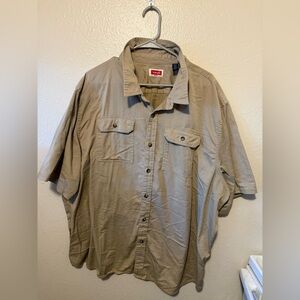 Wrangler Tan Short Sleeve Button-Up Shirt 3XL